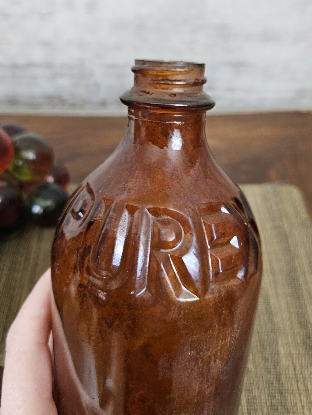 Vintage Glass Bottles Schilling McCormick Purex Vintage Amber Found Objects - Picture 8 of 10